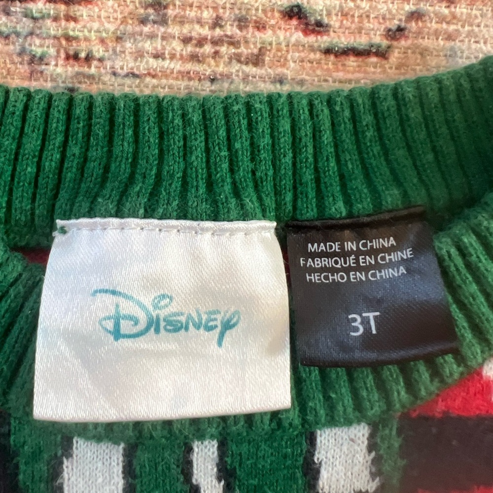Disney Red and Green Mickey Mouse Holiday Sweater - Picture 3 of 3